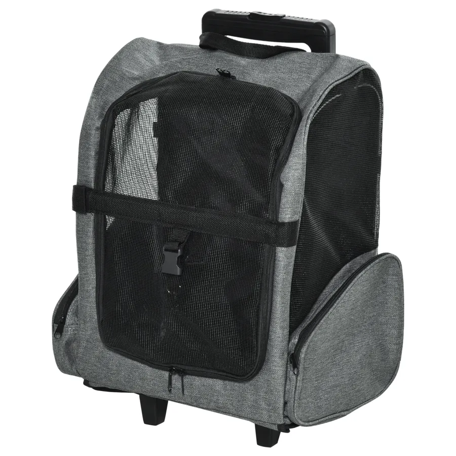 Pet Travel Backpack Bag Cat Dog Carrier with Trolley and Telescopic Wheel | Wag & Ride product image 1
