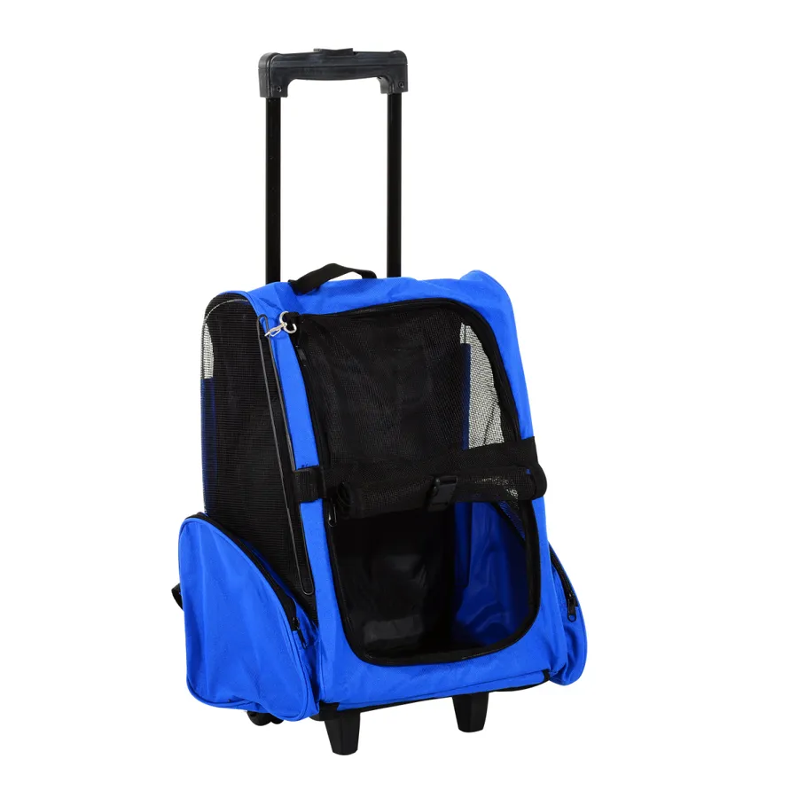 Pet Travel Backpack Bag Cat Puppy Dog Carrier with Trolley and Telescopic Wheel | Wag & Ride product image 1