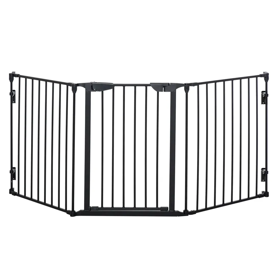 Pet Gate 3-Panel Dog Playpen for Indoor Stair Barrier with Walk Through Door | Wag & Ride product image 1