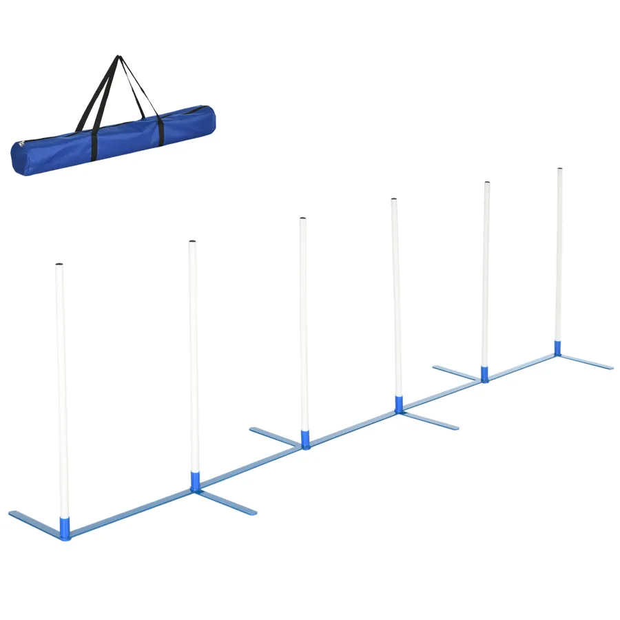 Dog Weave Pole Set Agility Starter Kit Pet Outdoor Exercise Training Set | Wag & Ride product image 1