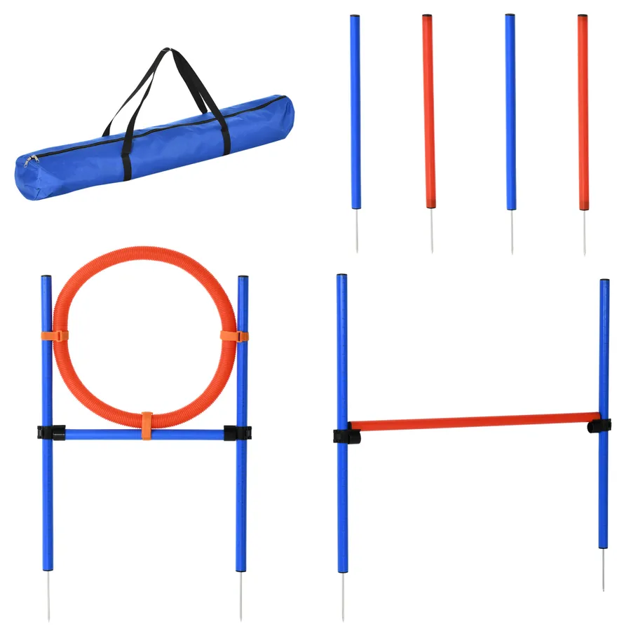 Pet Agility Set Training Play Kit Dog Jump Hoop Poles Tunnel Obedience Equipment | Wag & Ride product image 1
