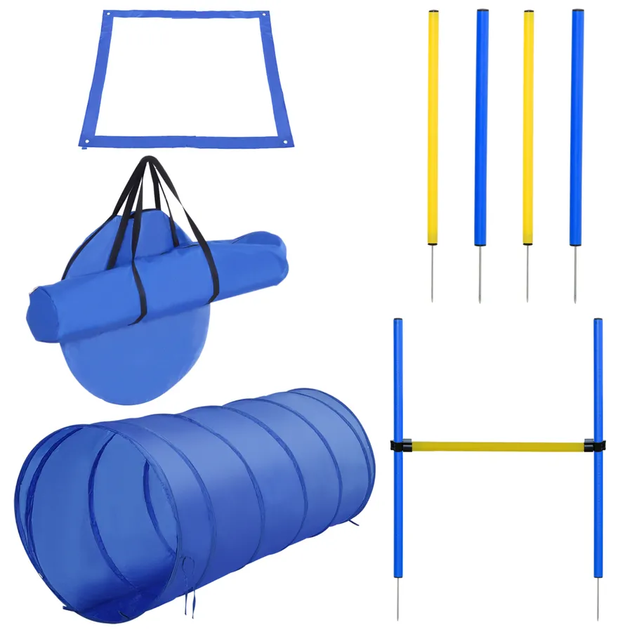Pet Agility Training Equipment Dog Play Run Jump (Poles + Hurdle + Tunnel + | Wag & Ride product image 1