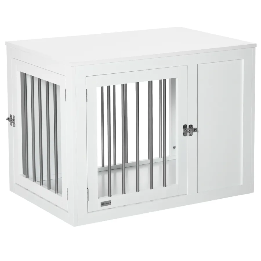 Furniture-Style Dog Crate End Table with 2 Doors, for Medium Dogs | Wag & Ride product image 1