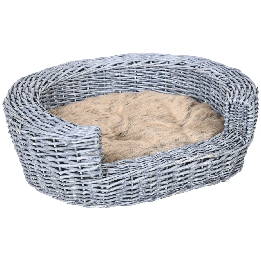 Elevated Dog Cat Couch Pet Basket Sofa Bed Wicker Willow Rattan Cushion | Wag & Ride product image 1