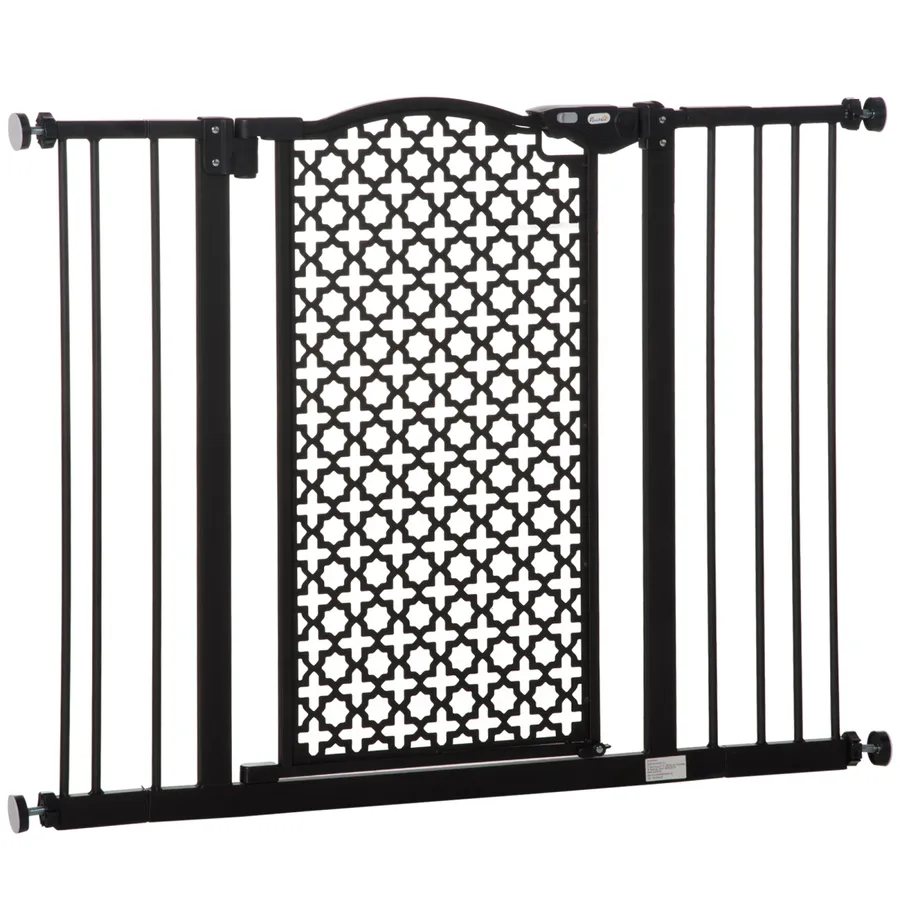 74-105 cm Pet Safety Gate Pressure Fit Stair with Double Locking, Black | Wag & Ride product image 1
