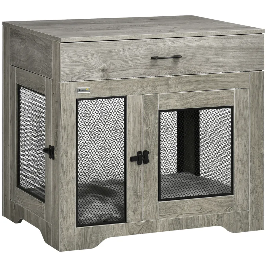 Double-Door Dog Kennel Furniture Pet Crate, for Medium Dogs, Indoor Use | Wag & Ride product image 1