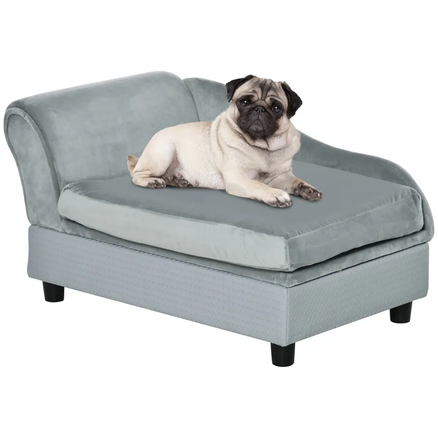PawHut Pet Sofa Dog Chair Cat Couch with Storage, Cushion | Wag & Ride product image 1