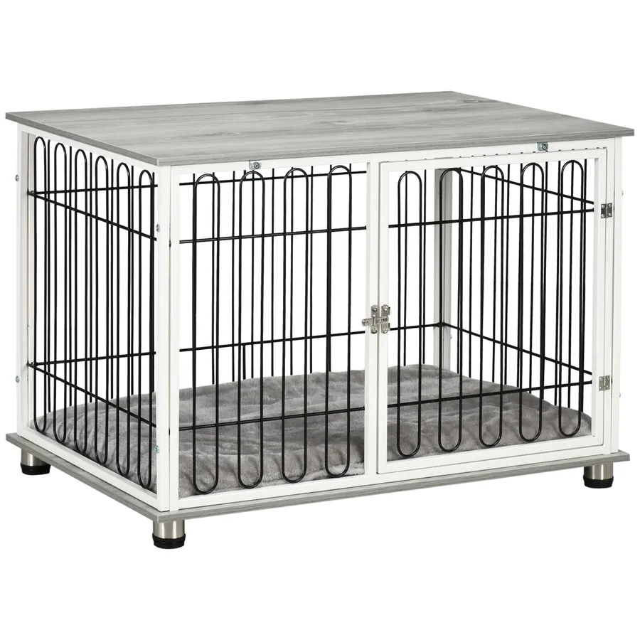 PawHut Dog Crate Furniture End Table with Soft Washable Cushion, Lockable Door | Wag & Ride product image 1