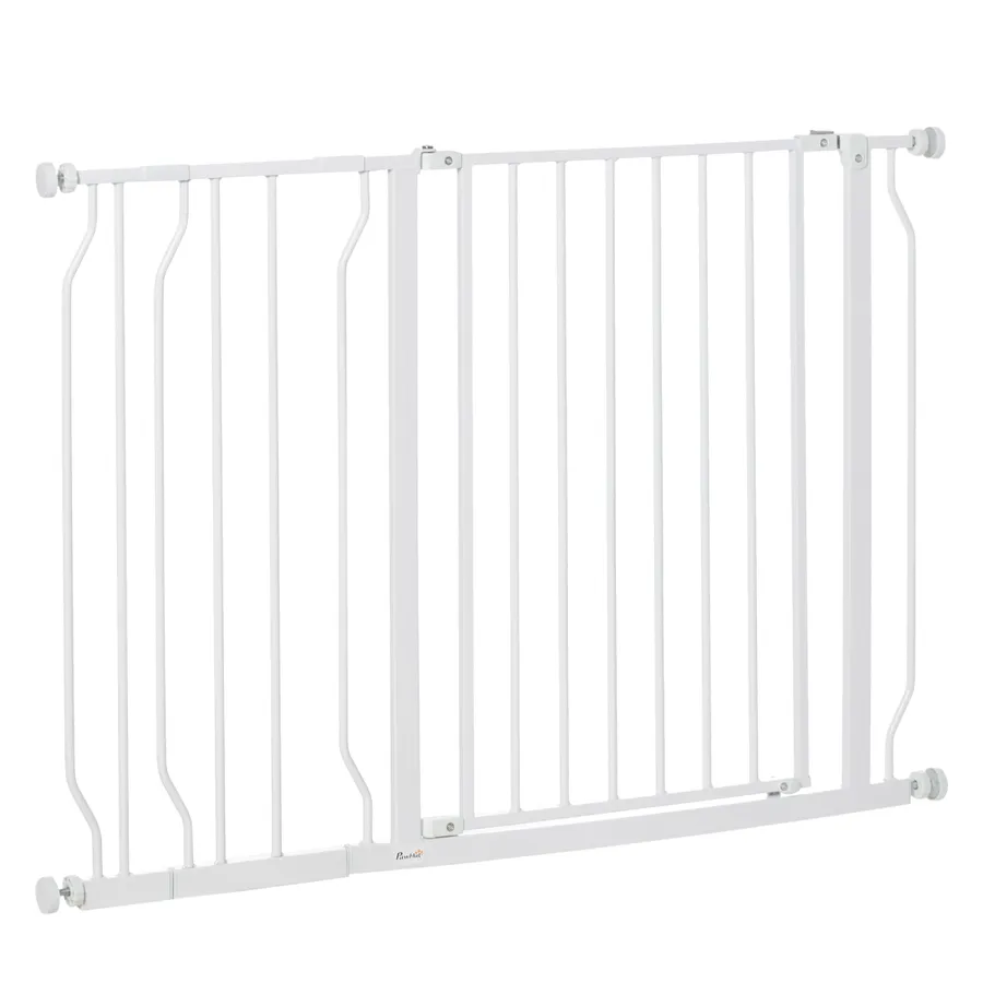 PawHut Dog Gate Wide Stair Gate with Door Pressure Fit, 75-115W cm, (21833) | Wag & Ride product image 1