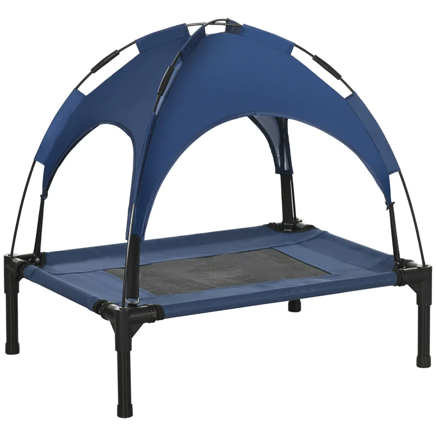 PawHut 61cm Elevated Dog Bed Cooling Raised Pet Cot UV Protection Canopy | Wag & Ride product image 1