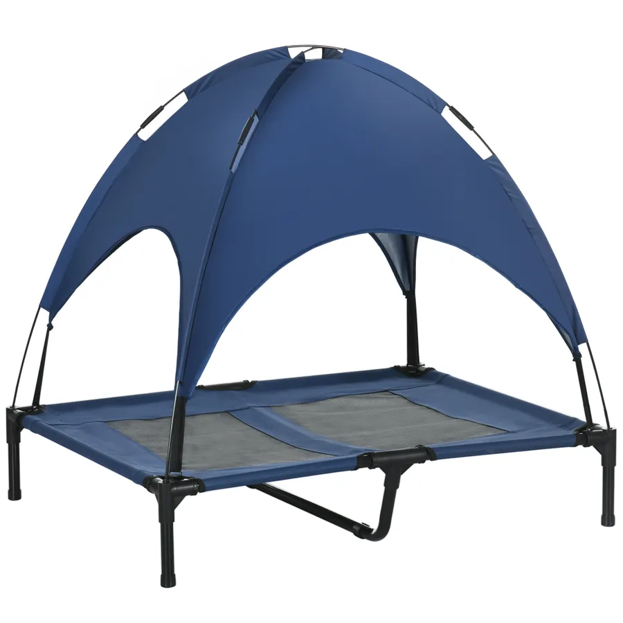 PawHut 92cm Elevated Dog Bed Cooling Raised Pet Cot UV Protection Canopy | Wag & Ride product image 1