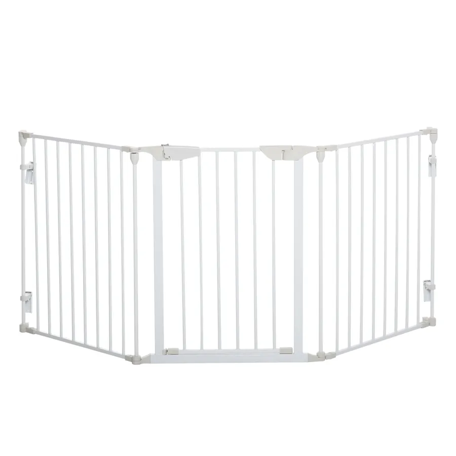 Pet Safety Gate 3-Panel Playpen Metal Fence with Walk Through Door | Wag & Ride product image 1