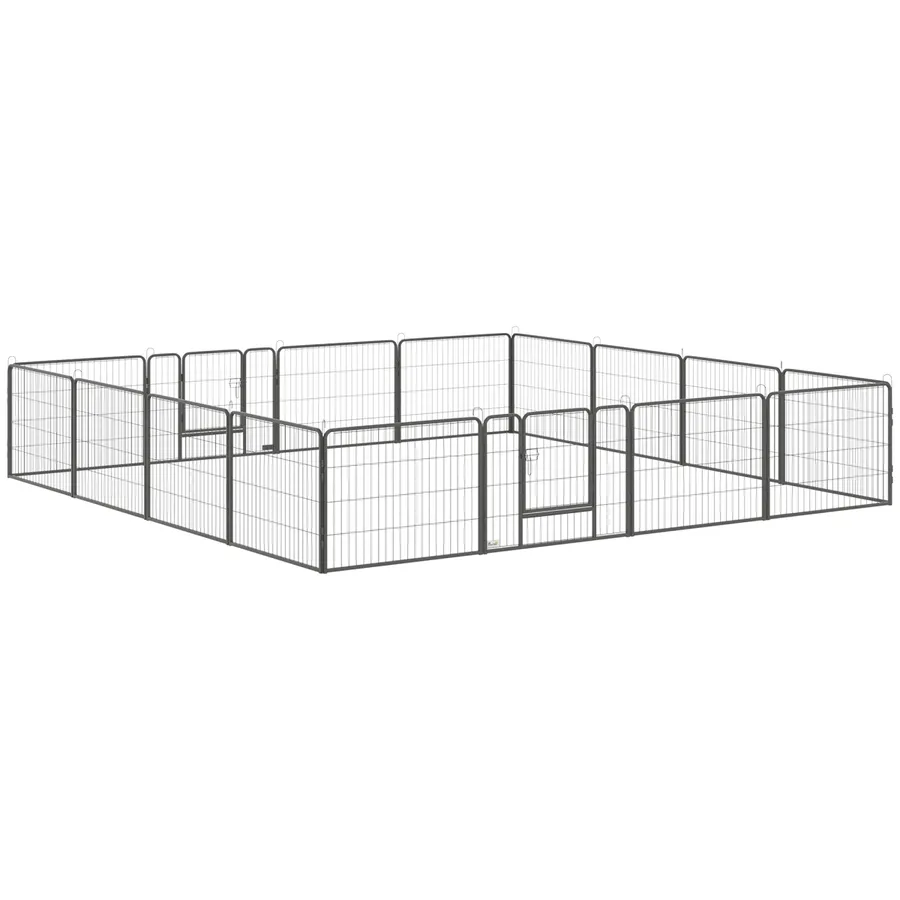 Heavy Duty Dog Pen with 2 Doors, 16 Panels Dog Playpen Puppy Pen, 60H cm | Wag & Ride product image 1