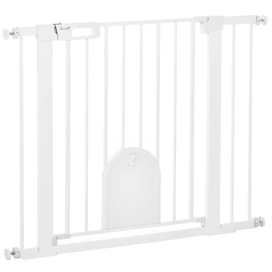 75-103 cm Pet Safety Gate Pressure Fit Stair with Small Door Double Locking | Wag & Ride product image 1