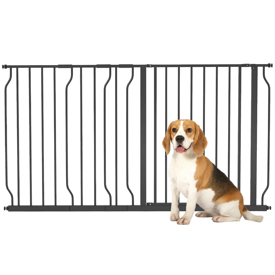 Pet Safety Gate Dog Barrier with Door Pressure Fit for Doorways, 75-145W cm, | Wag & Ride product image 1
