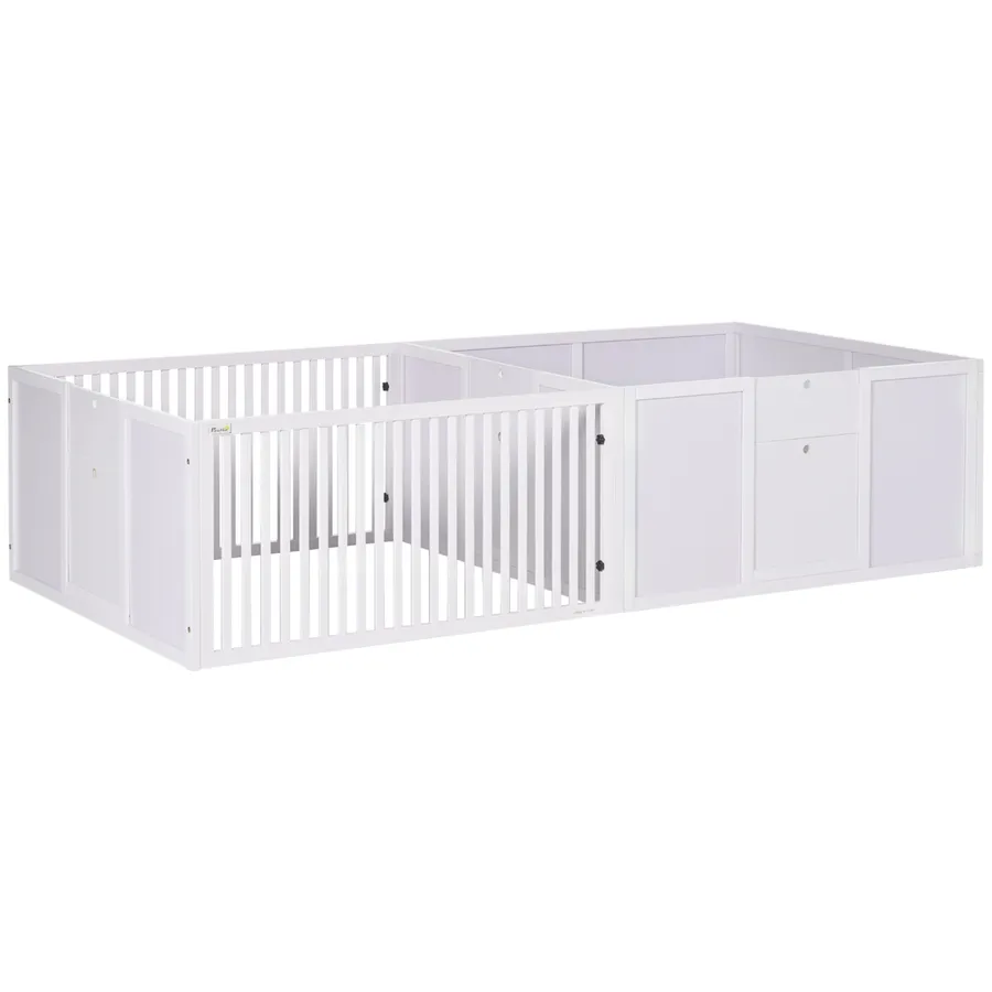 7 Panels Puppy Pen for Indoors, with Three Doors, Two-Room Design | Wag & Ride product image 1