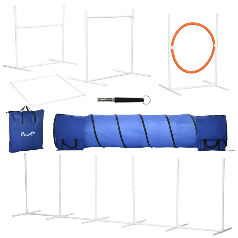 Six-Piece Dog Agility Equipment Set with Carry Bag - Multicoloured | Wag & Ride product image 1