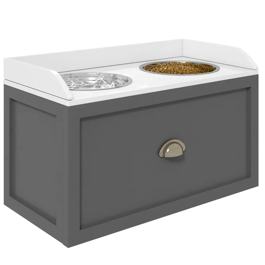 PawHut Stainless Steel Raised Dog Bowl with 21L Storage Drawer, for Large Dogs | Wag & Ride product image 1