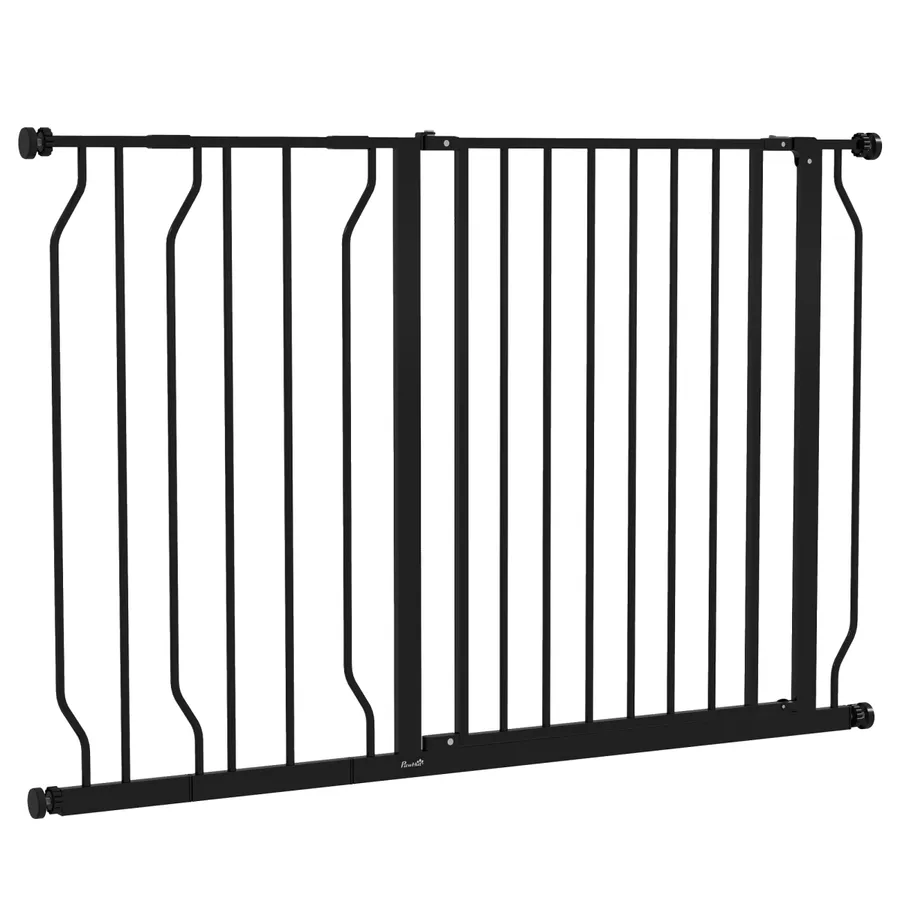 PawHut Dog Gate Wide Stair Gate with Door Pressure Fit, 75-115W cm, | Wag & Ride product image 1