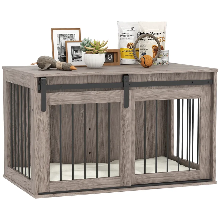 PawHut Dog Crate Furniture with Removable Cushion for Large Dogs | Wag & Ride product image 1