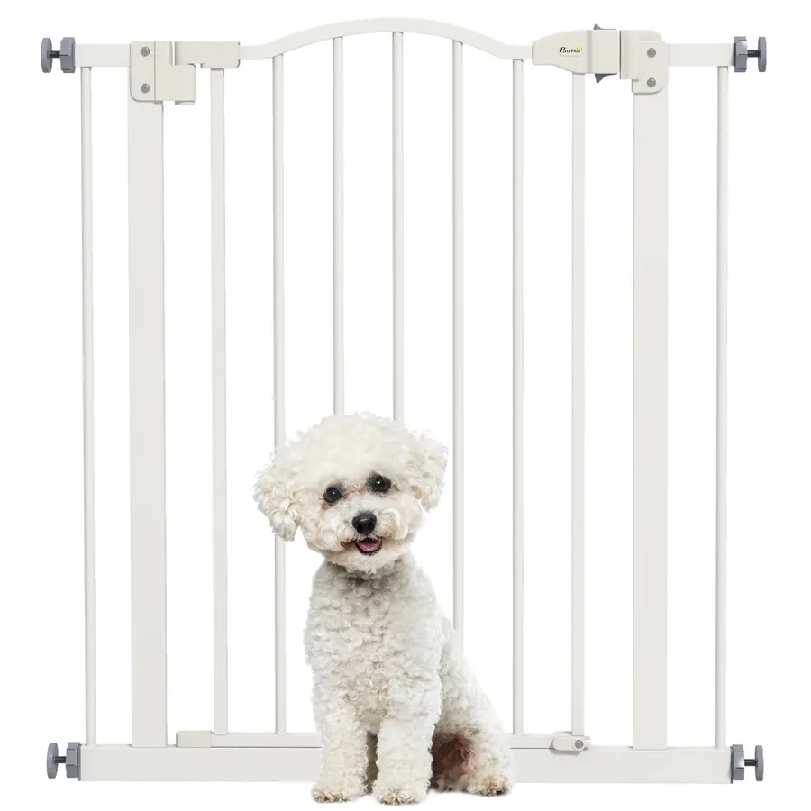 PawHut 74-80cm Adjustable Metal Pet Gate Safety Barrier with Auto-Close | Wag & Ride product image 1