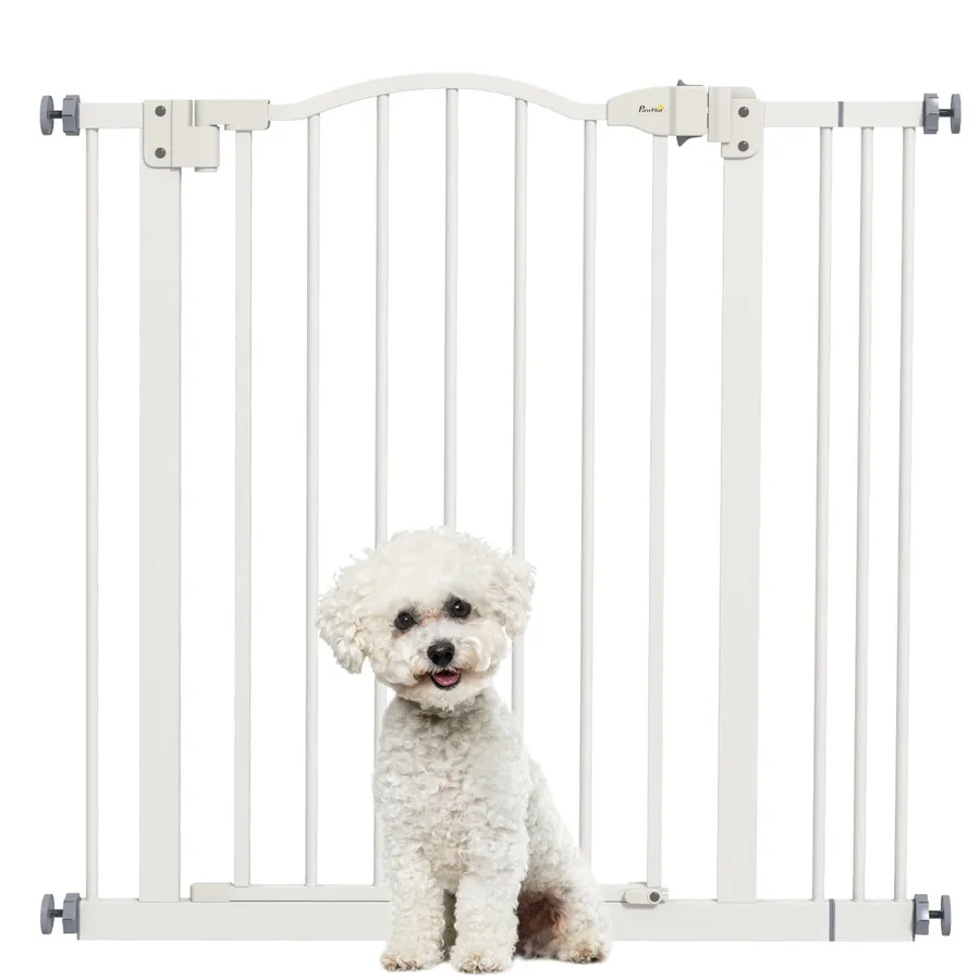 PawHut 74-87cm Adjustable Metal Pet Gate Safety Barrier with Auto-Close | Wag & Ride product image 1