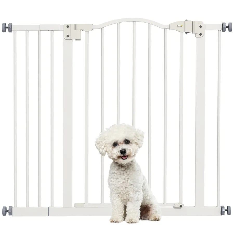 PawHut 74-94cm Adjustable Metal Pet Gate Safety Barrier with Auto-Close | Wag & Ride product image 1
