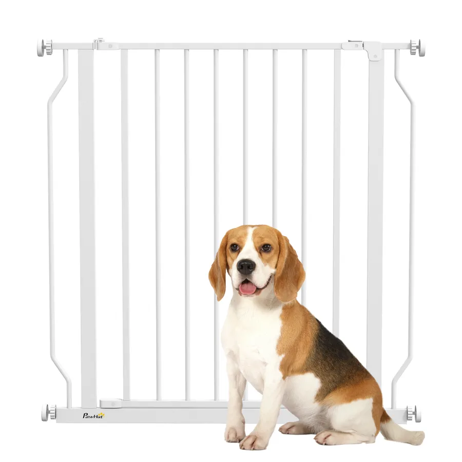 PawHut Dog Gate Wide Stair Gate with Door Pressure Fit, 75-85W cm, | Wag & Ride product image 1