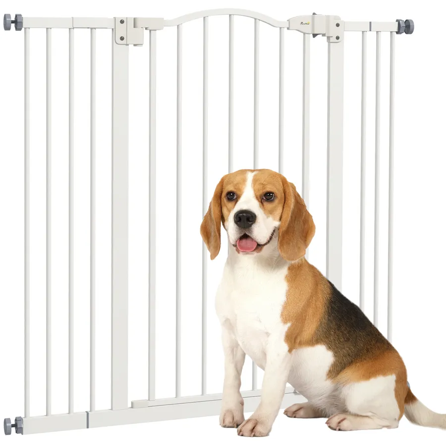 PawHut 74-100cm Adjustable Metal Pet Gate Safety Barrier with Auto-Close Door | Wag & Ride product image 1