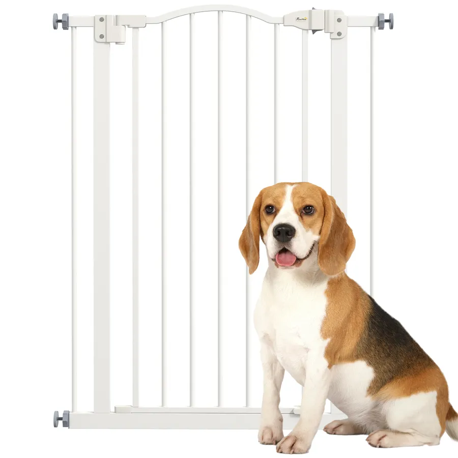 PawHut 74-80cm Adjustable Metal Pet Gate Safety Barrier with Auto-Close Door | Wag & Ride product image 1