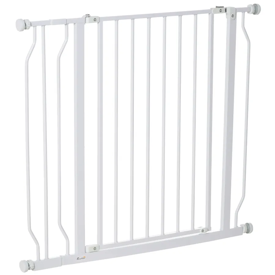 PawHut Dog Gate Wide Stair Gate with Door Pressure Fit, 75-95W cm, | Wag & Ride product image 1