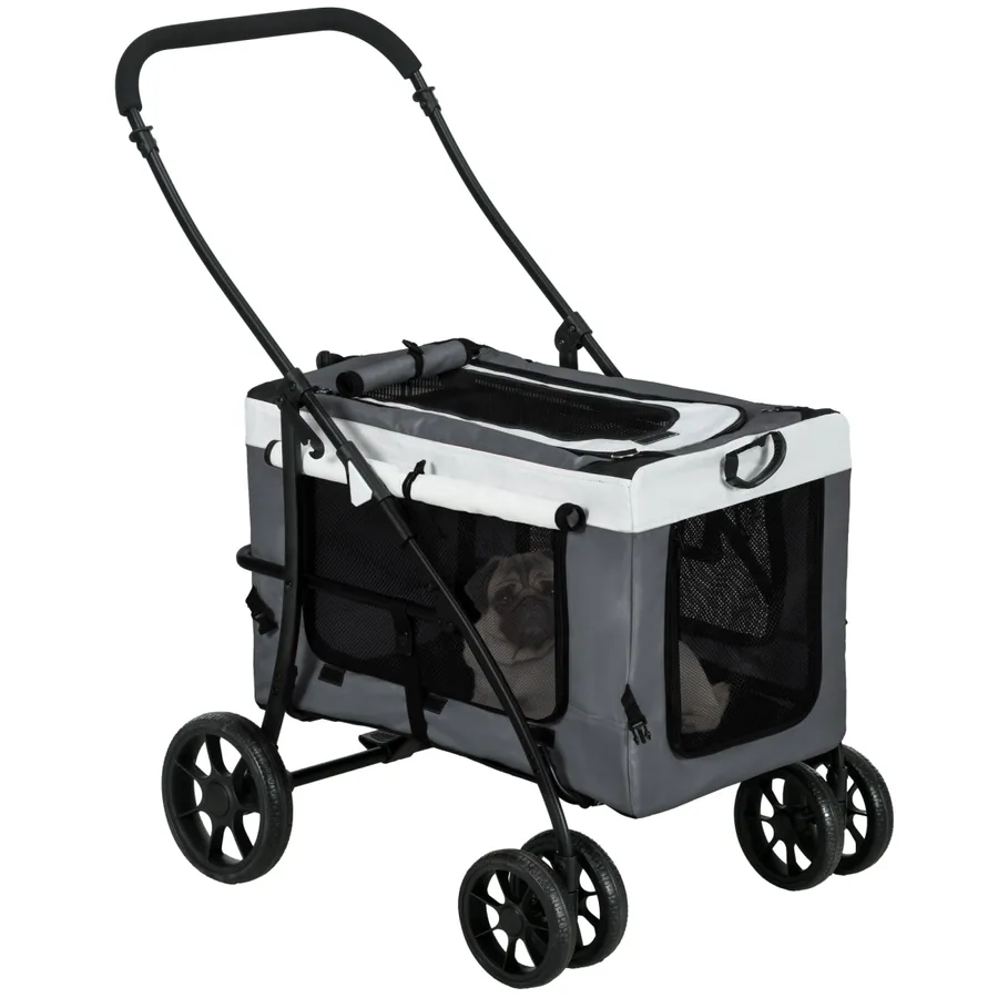 PawHut Foldable Pet Stroller with Detachable Carrier, Soft Padding | Wag & Ride product image 1