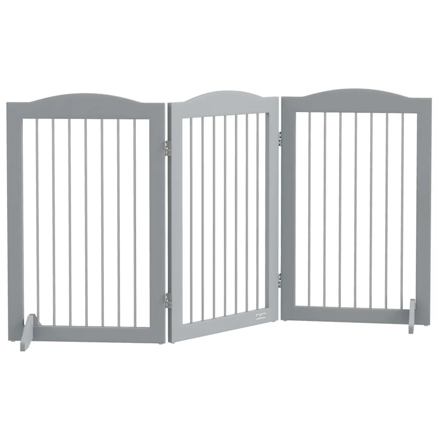 PawHut Foldable Dog Gate, Freestanding Pet Gate with Two Support Feet | Wag & Ride product image 1