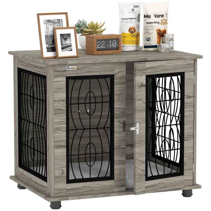 PawHut Dog Crate Furniture, End Table for Medium Dogs with Cushion | Wag & Ride product image 1