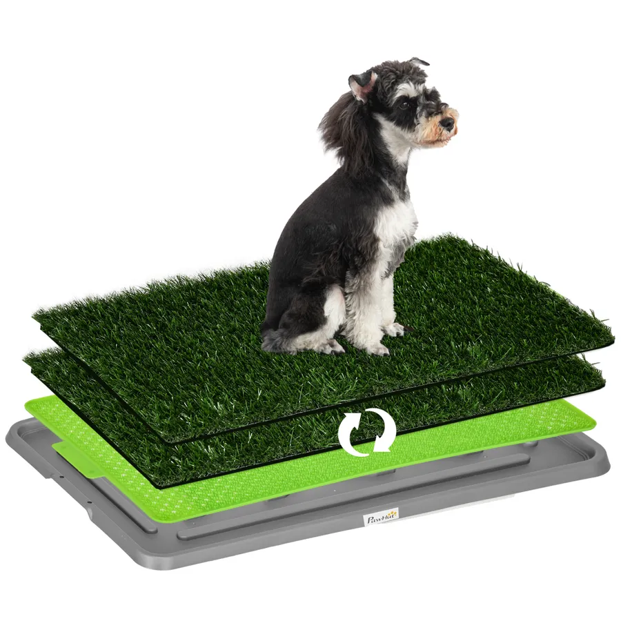 PawHut Dog Toilet with 2 Packs Artificial Grass Pads, 67 x 41cm, | Wag & Ride product image 1