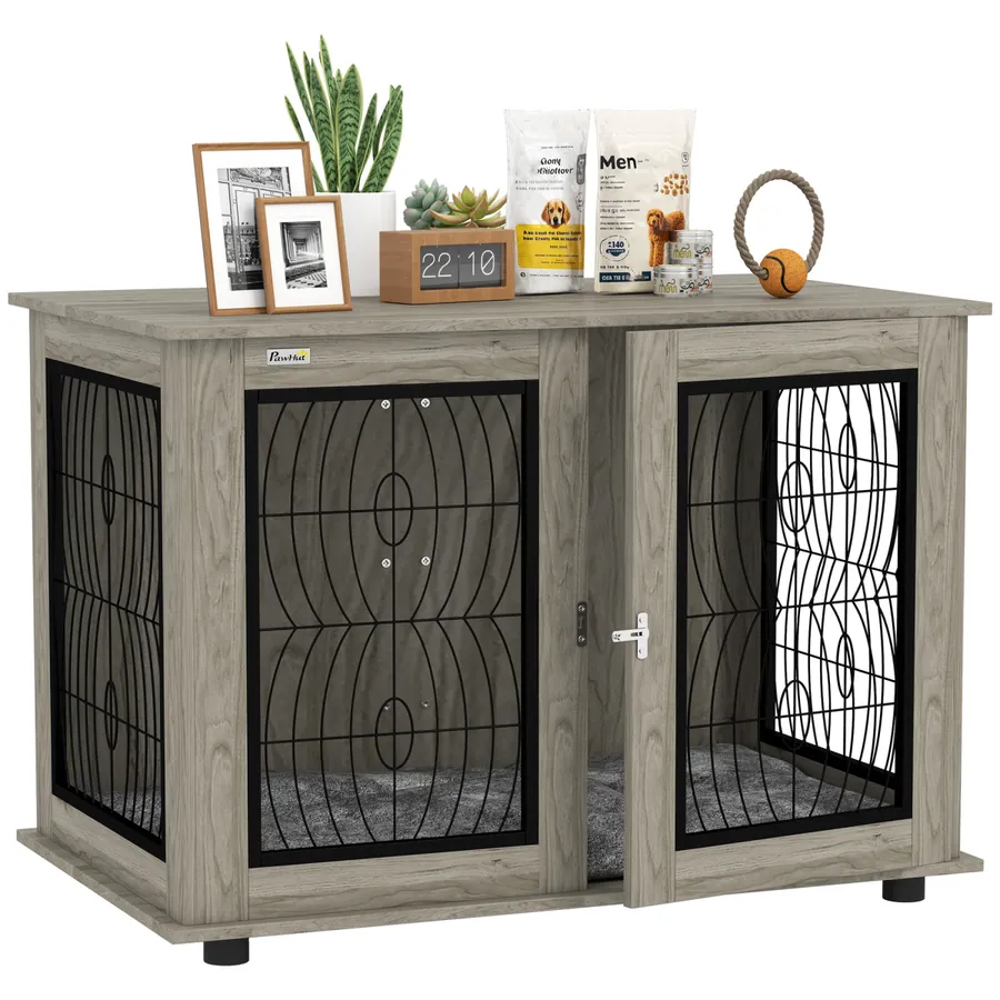 PawHut Dog Crate Furniture, 44.5" End Table for Extra Large Dogs with Cushion | Wag & Ride product image 1