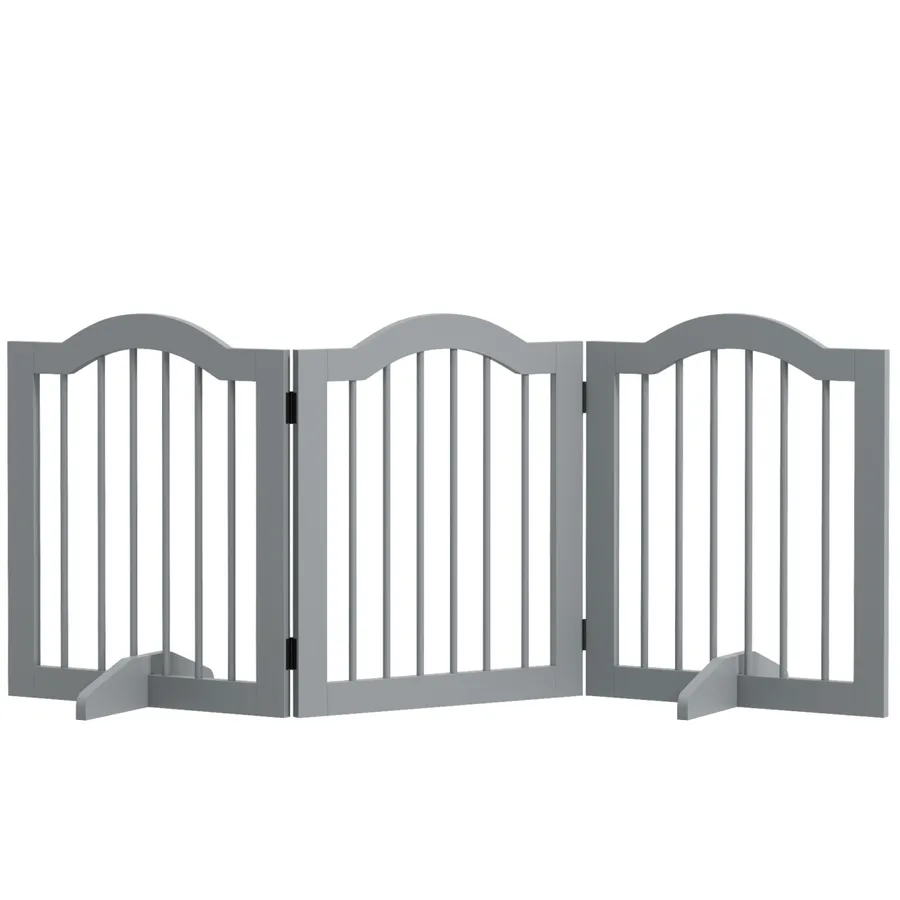 PawHut Freestanding Pet Gate Barrier 3 Pannel with Support Feet | Wag & Ride product image 1