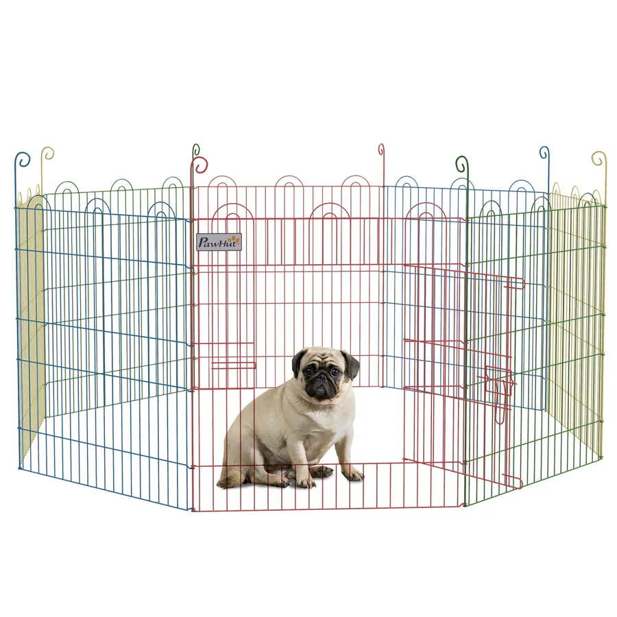 PawHut Pet Playpen Dog Puppy Crate Kennel with Door, 60H x Φ156cm | Wag & Ride product image 1