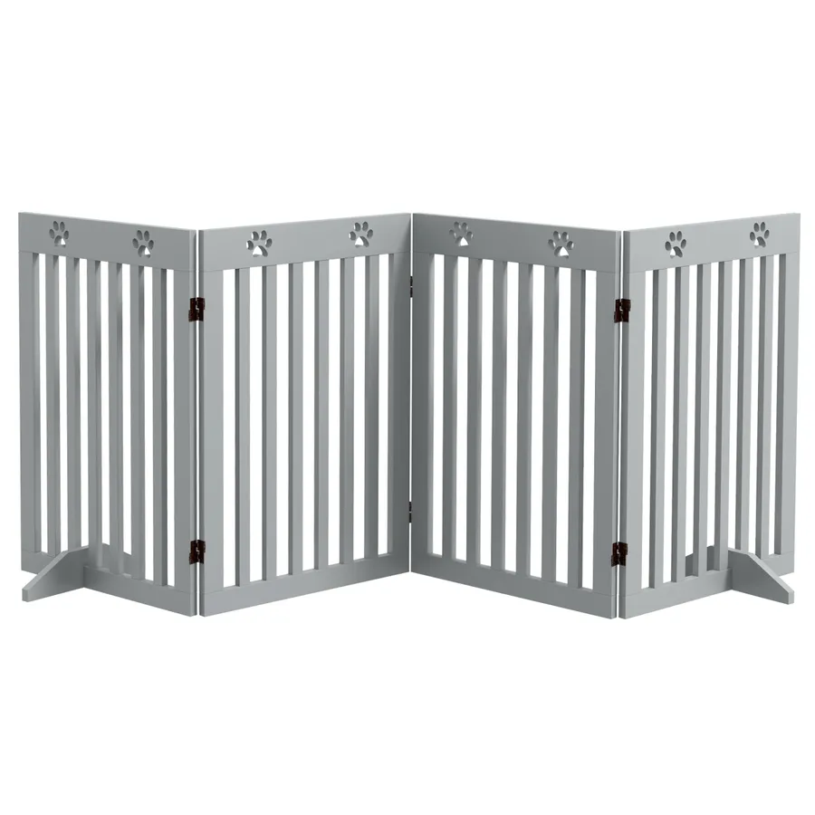 PawHut Pet Gate Foldable Fence Freestanding Dog Barrier with Support Feet | Wag & Ride product image 1
