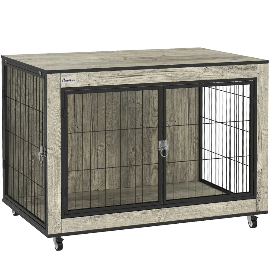 PawHut Dog Crate Furniture on Wheels, for Medium Dogs | Wag & Ride product image 1