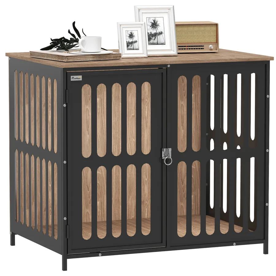 PawHut Dog Crate Furniture with Anti-Chew Resistant Mesh for Medium Dogs | Wag & Ride product image 1