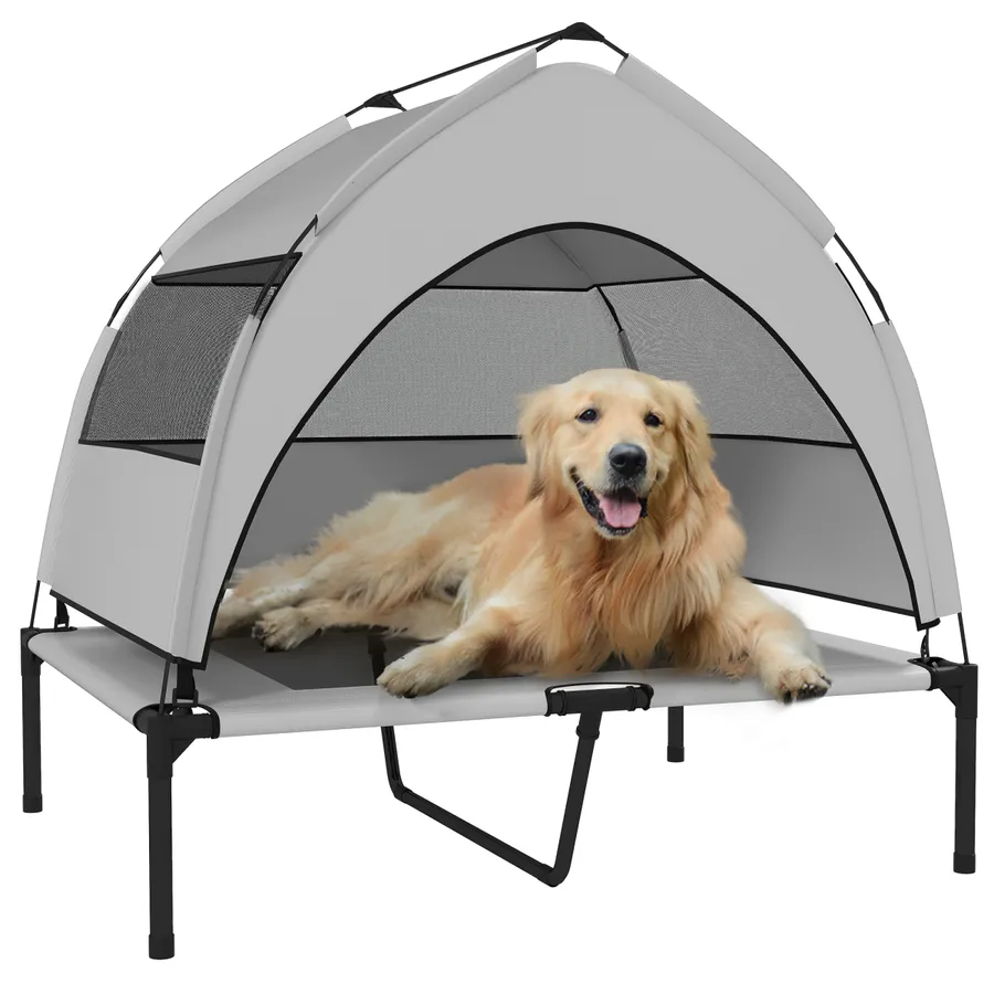 PawHut Portable Elevated Dog Bed with Removable Canopy | Wag & Ride product image 1