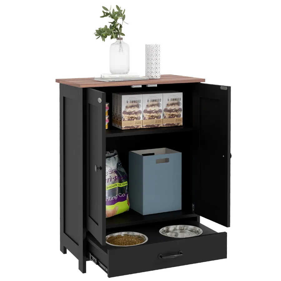 PawHut Dog Feeding Station with Storage, Pet Feeding Station with Dog Bowls | Wag & Ride product image 1