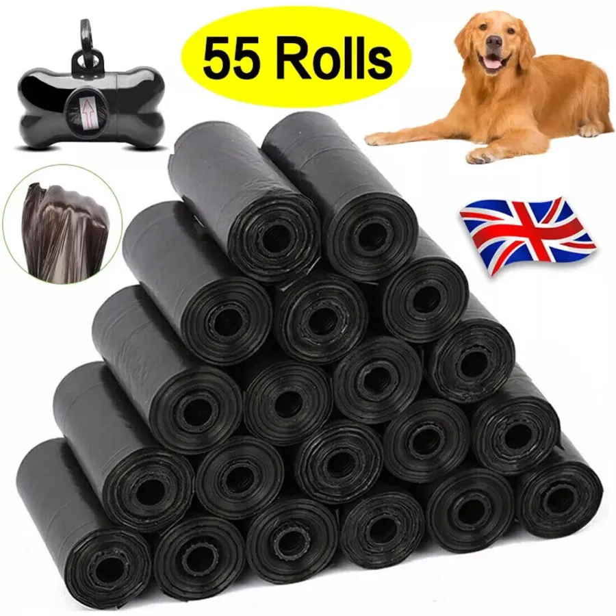 1100x Dog Poo Bags Biodegradable Pet Cat Dog Poop Waste Bags with Dispenser UK | Wag & Ride product image 1