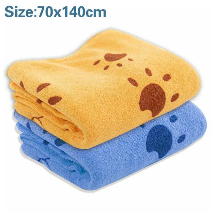 2PCS Pet Dog Towels Microfibre Large Dog Grooming Towel Orange & Blue. | Wag & Ride product image 1