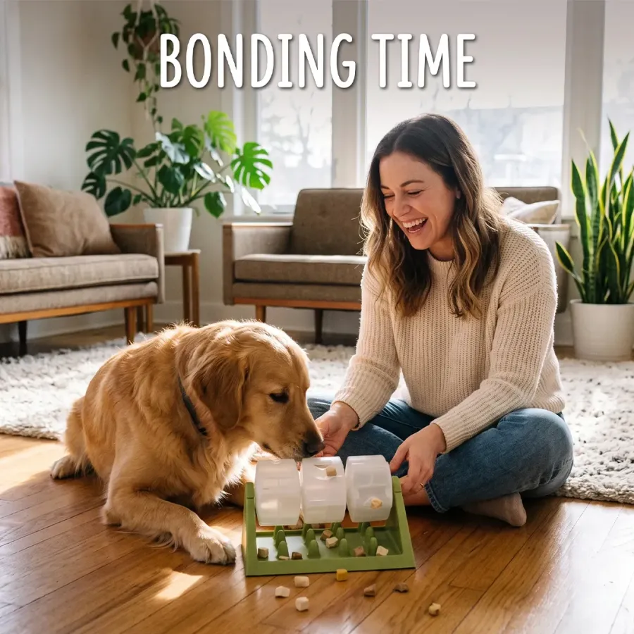 360° Rotating Puzzle Dog Bowl Slow Feeder Anti Bloat Gulp Interactive Feed Dish | Wag & Ride product image 1