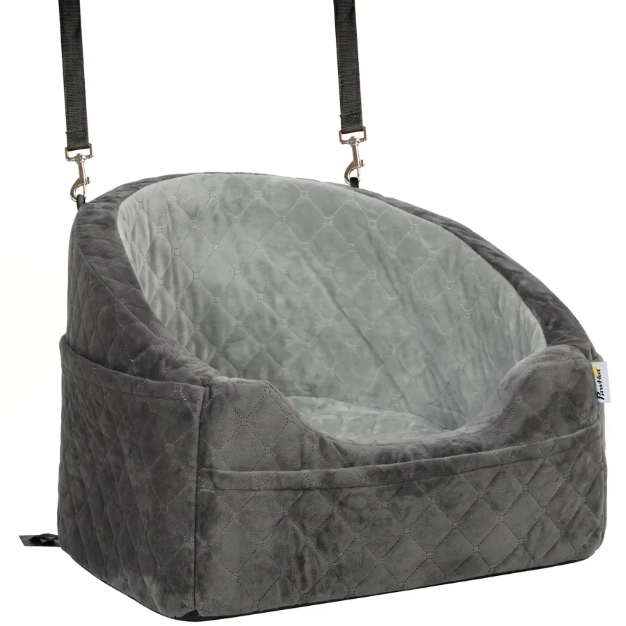 PawHut Dog Car Seat, Detachable Washable Dog Booster Seat with Thick Cushion, Seat Belt | Wag & Ride product image 1