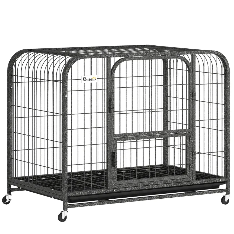 PawHut Heavy Duty Dog Crate,93 x 58 x 76 cm, Large Dog Cage for Small to Medium Breeds | Wag & Ride product image 1