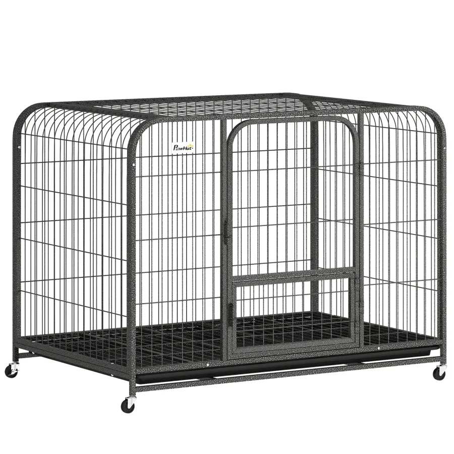 PawHut Heavy Duty Dog Crate,116 x 77 x 88 cm, Large Dog Cage for Small to Large Breeds | Wag & Ride product image 1