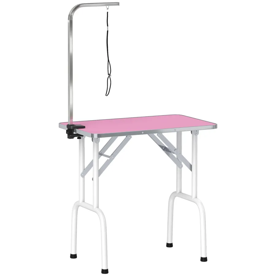 PawHut 32" Foldable Dog Grooming Table Pet Drying Beauty Table Adjustable Fixed Arm Rubber | Wag & Ride product image 1
